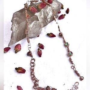 Handcrafted Copper and Green Stone Necklace